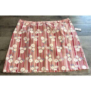 Duck Head Skirt Womens 22W Plus Pink Floral Striped Stretch Cotton Zip NEW‎ $44